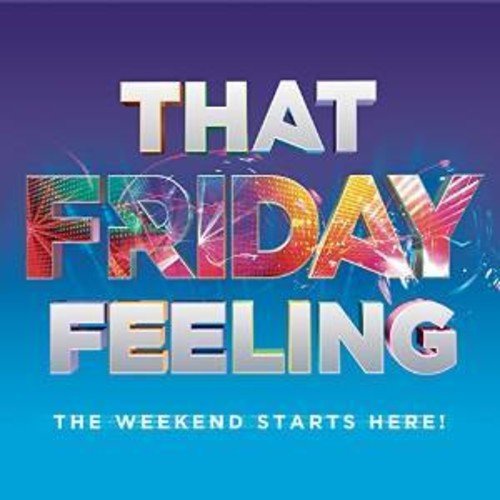 CD cover for “That Friday Feeling” with colorful, stylized text.