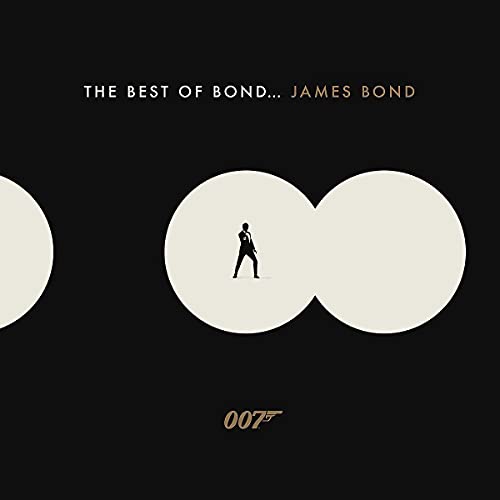 Black CD cover with gold text and a silhouetted James Bond figure.