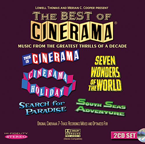 CD cover for The Best of Cinerama featuring film titles on a purple background.
