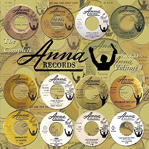 CD cover displaying multiple vintage Anna Records 45rpm singles with a yellow background.