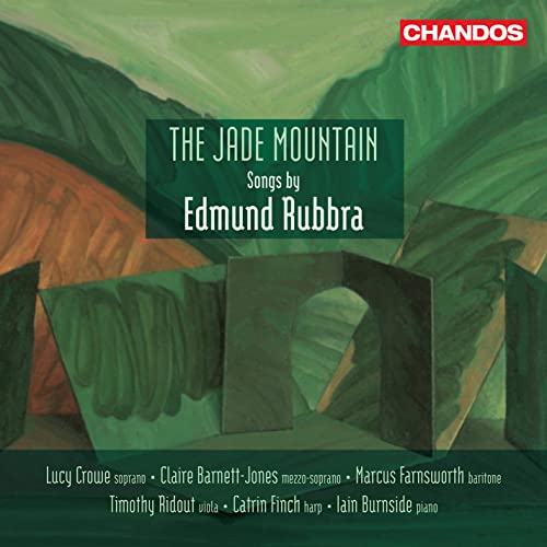 CD cover for “The Jade Mountain” by Edmund Rubbra, featuring abstract mountains.