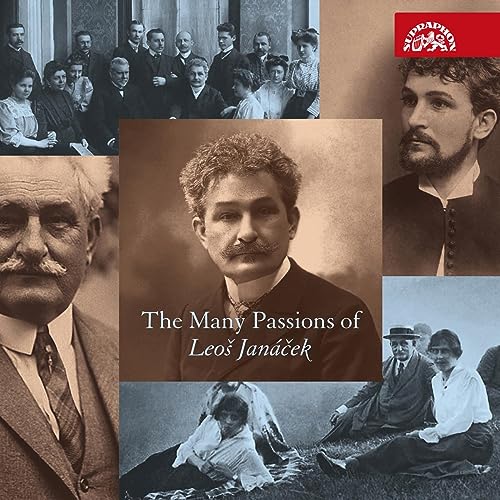 CD cover featuring portraits of composer Leoš Janáček and historical figures.