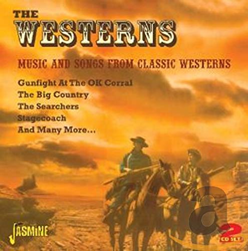 CD cover featuring two cowboys on horseback against a sunset landscape with text overlay.