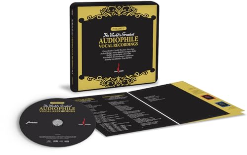 CD package with black and gold design, tracklist, and silver disc.