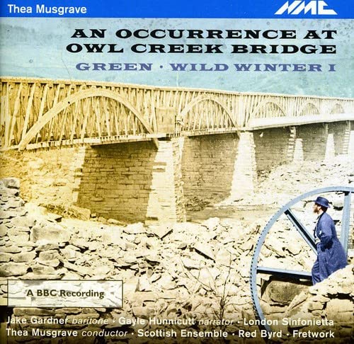 CD cover featuring a vintage bridge and a person in a blue outfit with a wheel.