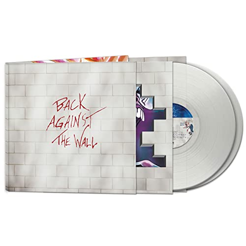 Vinyl record in a brick-patterned cover, featuring red text and a central image.