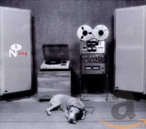 CD cover with vintage audio equipment, a dog, and the number 024.