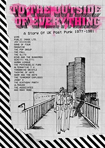 Album cover with line art of people on a bridge and a band list.
