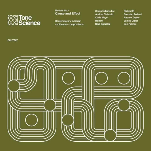 CD cover for “Tone Science Module No.7 Cause And Effect” with abstract line art.