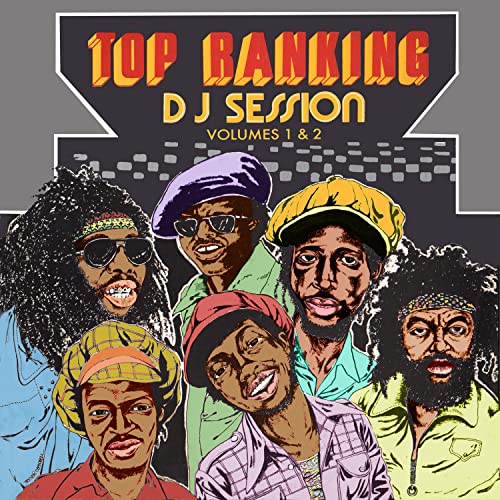 Album cover showing illustrated portraits of five reggae artists with the text Top Ranking.