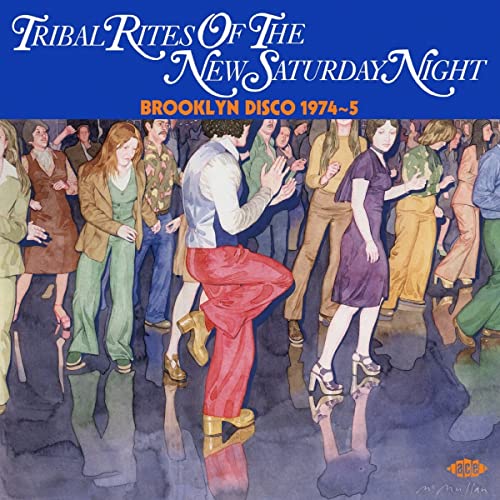 CD cover depicting a painted crowd dancing at a 1970s disco.