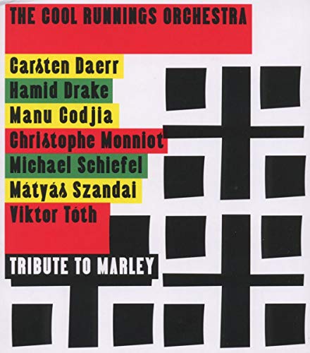 CD cover for “Tribute To Marley” with red, black, and white geometric design.
