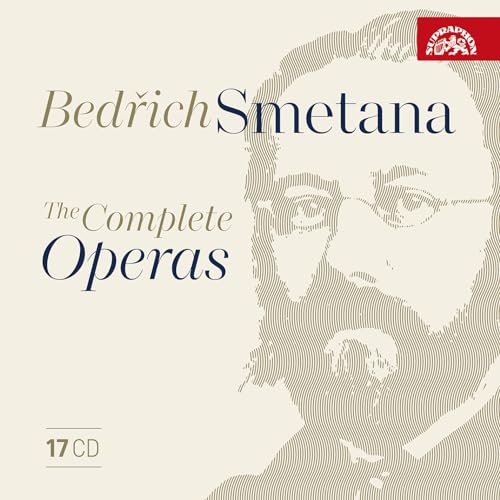 CD cover for Bedřich Smetana’s complete operas, featuring a portrait.