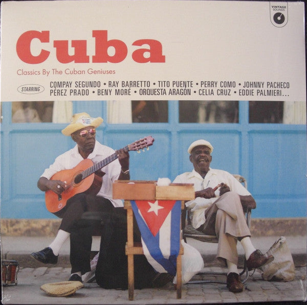 Vinyl record cover: "Cuba" with musicians playing guitars, vintage aesthetic.