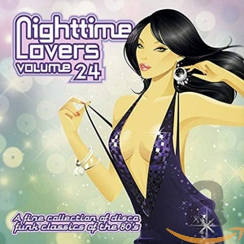 CD cover: illustrated woman in a purple dress, “Nighttime Lovers Volume 24”.