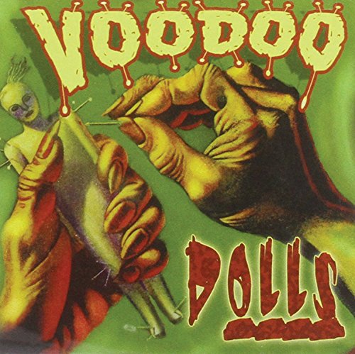 CD cover: hands holding pins over a voodoo doll on green.