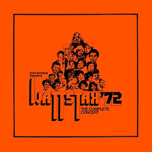 Orange album cover with black illustration of a crowd and text.