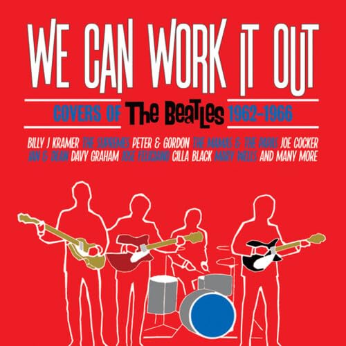 Red album cover with white text and silhouettes of a band playing instruments.