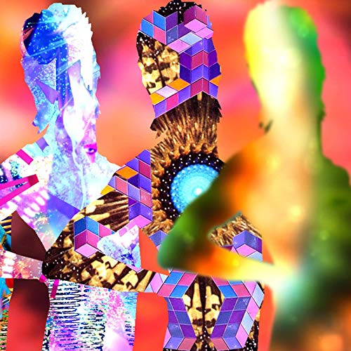 CD cover with abstract, colorful, geometric faces and patterns.