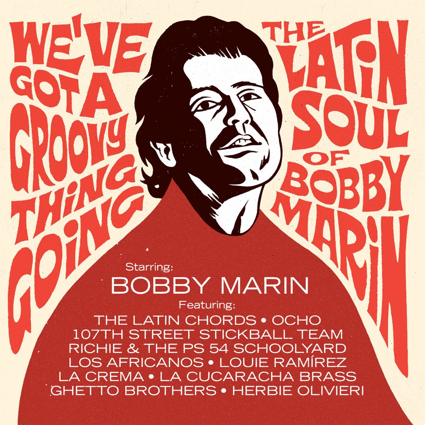 Album cover for "We've Got a Groovy Thing Going" featuring Bobby Marin.