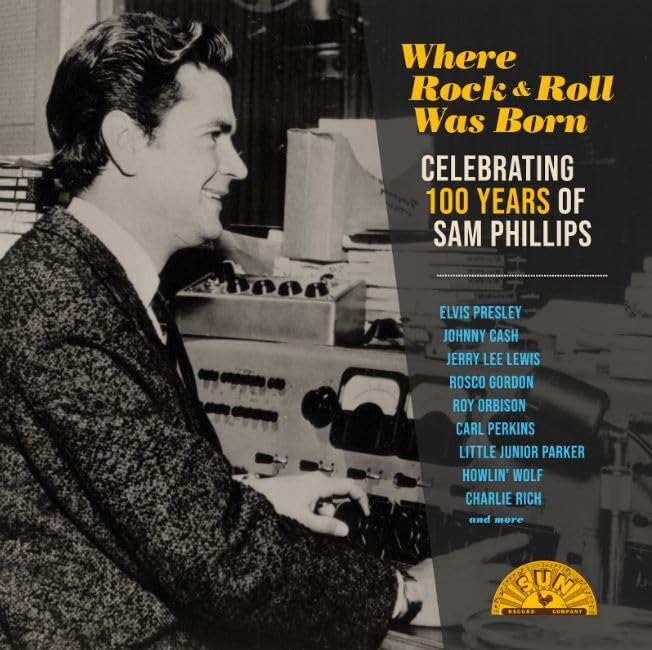 Vinyl record cover featuring Elvis Presley and celebrating Sam Phillips’ centennial.