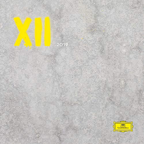 Vinyl record cover with large yellow "XII" text on a grey concrete background.