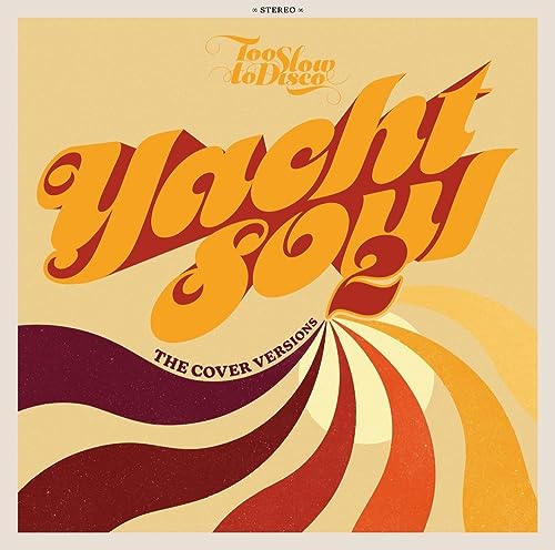 Vinyl album cover with retro yellow background, orange text, and swirling sunburst graphic.