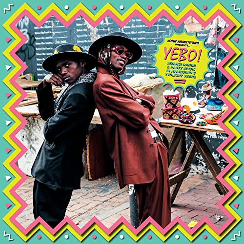 CD cover featuring two men in hats with colorful geometric border.