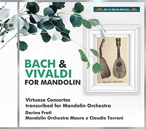 CD cover featuring mandolins and eucalyptus branches, titled "Bach & Vivaldi for Mandolin".