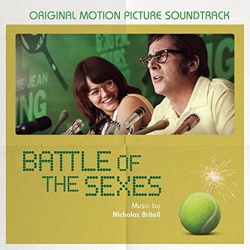 Vinyl record and cover for Battle of the Sexes soundtrack featuring a tennis ball.