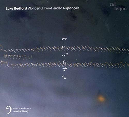 CD cover for Luke Bedford’s “Wonderful Two-Headed Nightingale” with abstract lines.