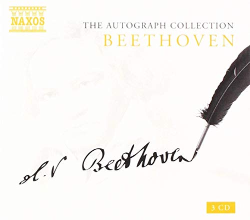 CD cover for Beethoven's "The Autograph Collection" featuring a quill pen.