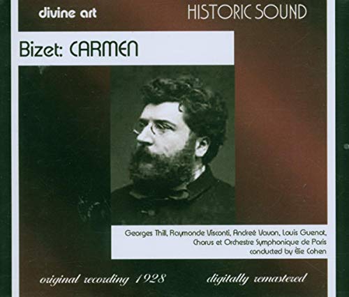 CD cover for Bizet’s “Carmen” featuring a portrait of a bearded man.