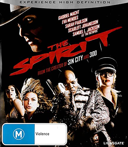 Blu-ray cover for "The Spirit" featuring actors and stylized text.