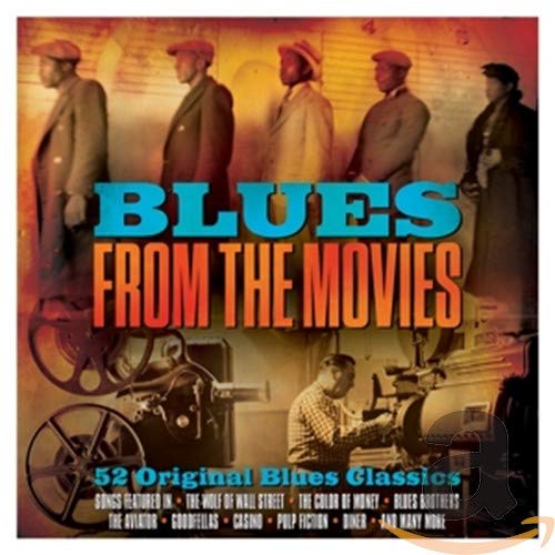 CD cover featuring five men in suits and a film projector with movie titles.