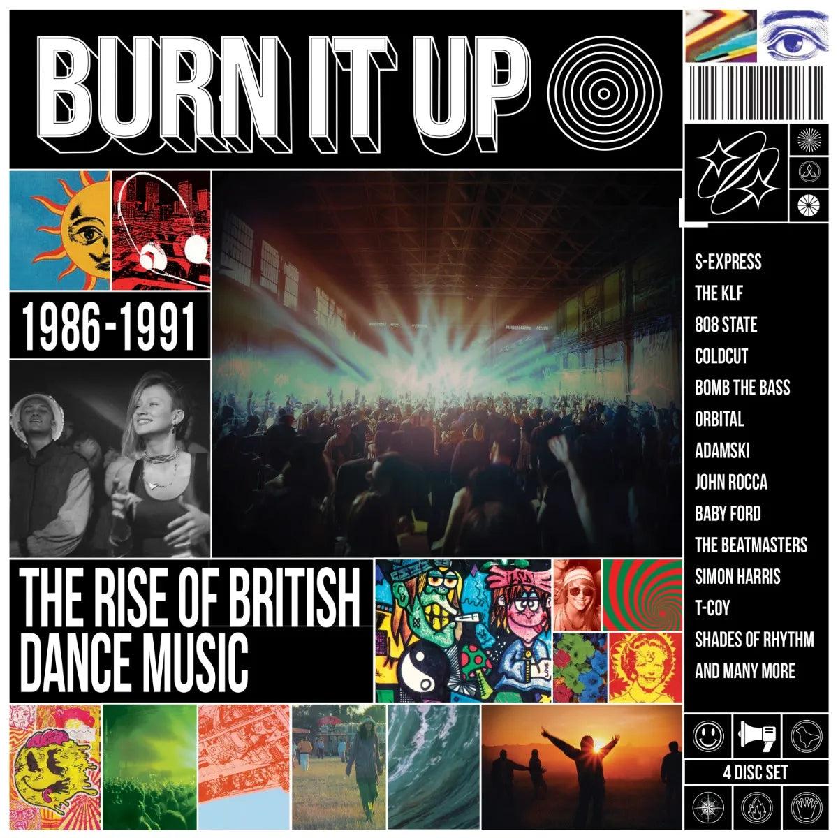 CD cover for “Burn It Up,” a compilation of British dance music.