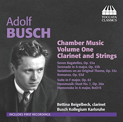 CD cover featuring a portrait of Adolf Busch and track listing details.