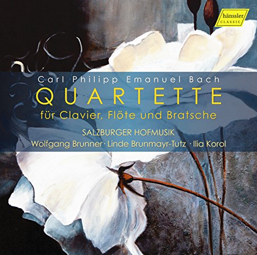 CD cover for Carl Philipp Emanuel Bach's "Quartette" with floral imagery.