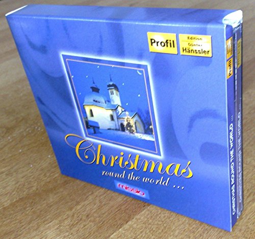 CD case for “Christmas Round the World” with a snowy church scene.