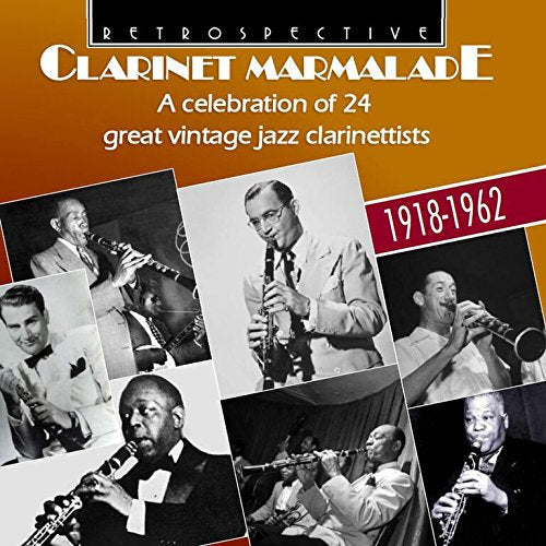 CD cover featuring black and white photos of jazz clarinetists playing.
