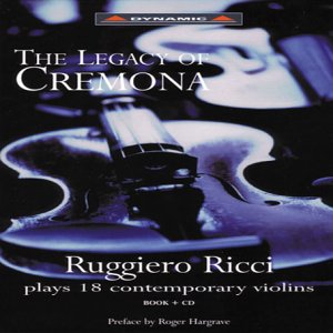 Album cover for The Legacy of Cremona featuring a violin against a dark background.