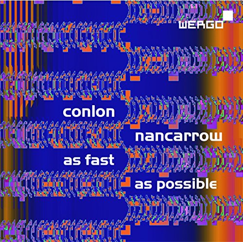 CD cover for Conlon Nancarrow’s “As fast as possible,” abstract design.