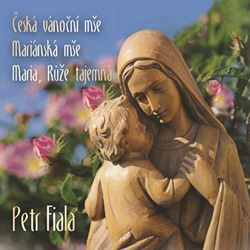 CD cover depicting Mary and child statue with pink roses.