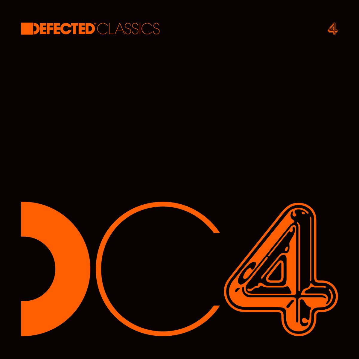 Black album cover with orange "DC4" logo and "Defected Classics" text.