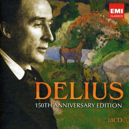 CD cover for "Delius 150th Anniversary Edition" featuring a portrait and landscape.
