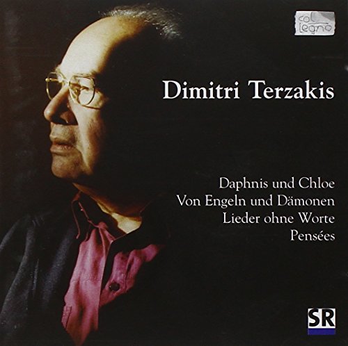 CD cover featuring a portrait of composer Dimitri Terzakis in glasses.