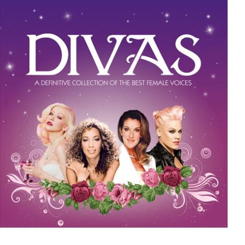 CD cover for “Divas” featuring portraits of Christina Aguilera, Mariah Carey, Céline Dion, and Pink.
