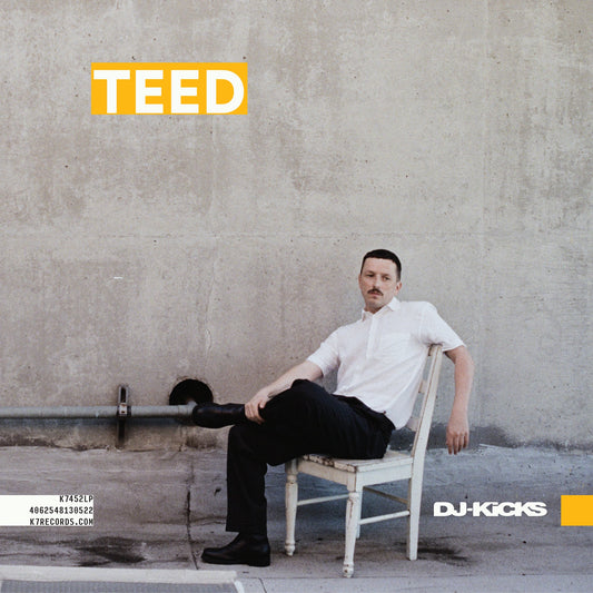 CD cover for "Dj-Kicks: Teed" featuring a man sitting on a chair.