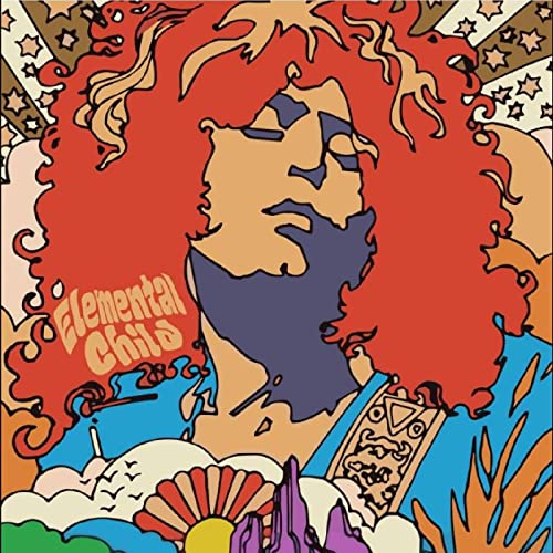 Vibrant illustration of a man with long hair and beard on album cover art.
