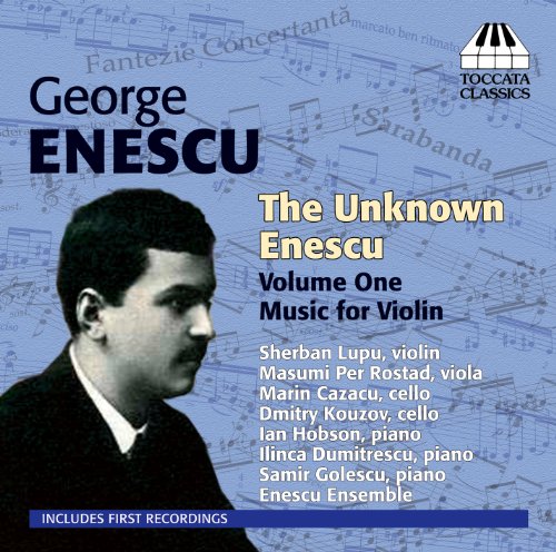 CD cover for Enescu’s violin music, featuring a portrait of the composer.